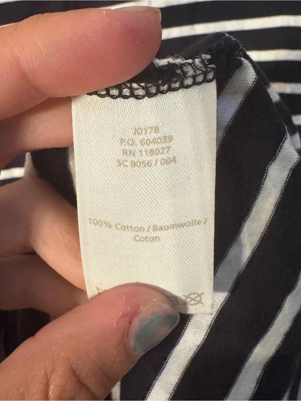 Boden Black and White Striped Short Sleeve Tee Cotton - Picture 5 of 7